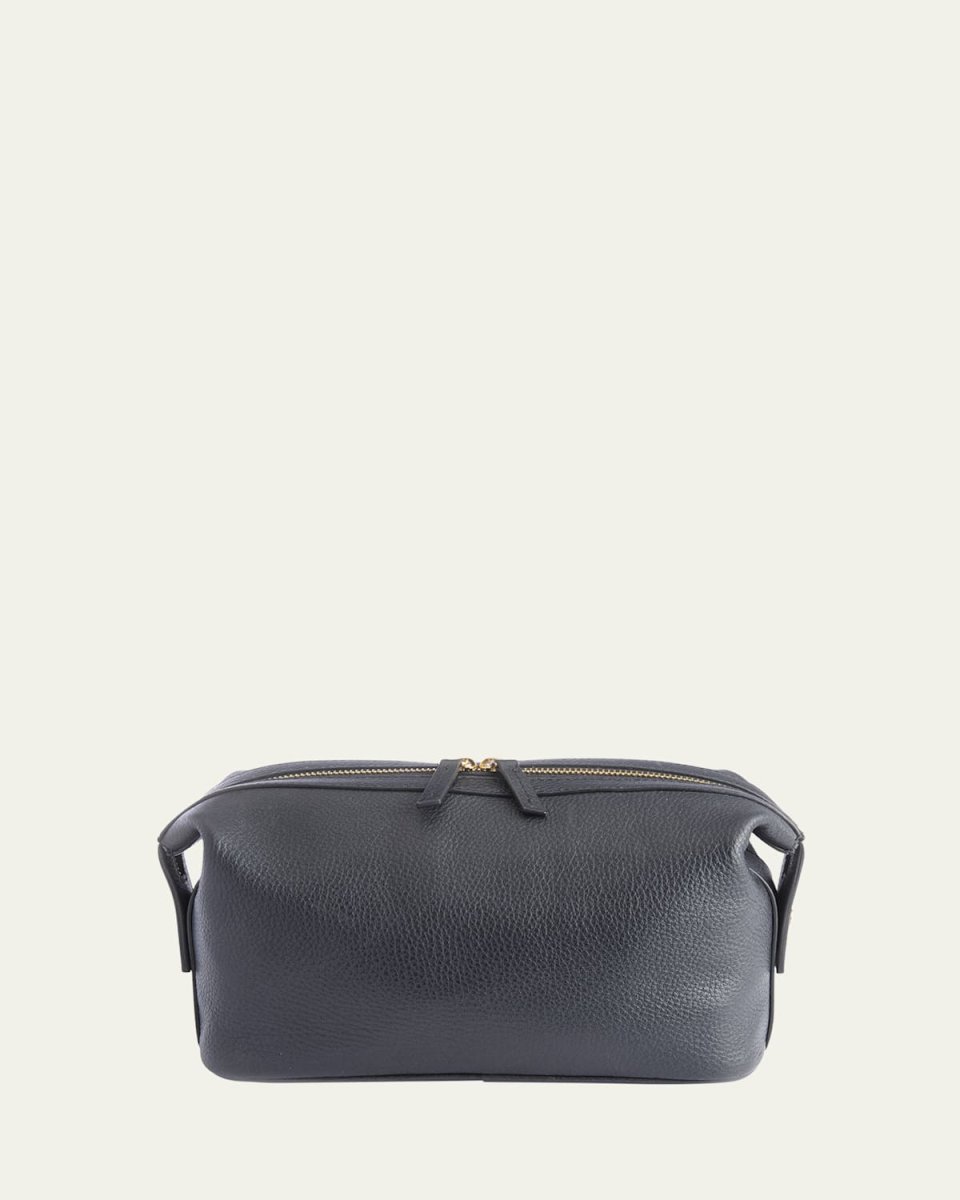 Monogrammed Large Leather Toiletry Bag